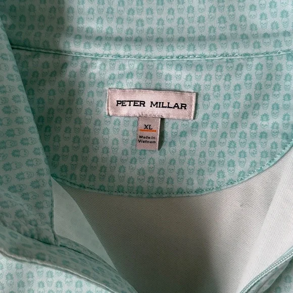 Peter Millar Perth Pina Skullada Performance Quarter-Zip Golf Pullover Men’s XL - Picture 4 of 9